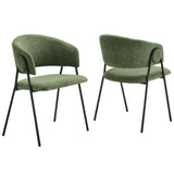 Nella Eucalyptus/Black Upholstered Heathered Chenille Dining Chairs (Set of 2) - Ornate Home