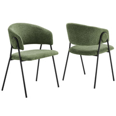 Nella Eucalyptus/Black Upholstered Heathered Chenille Dining Chairs (Set of 2) - Ornate Home