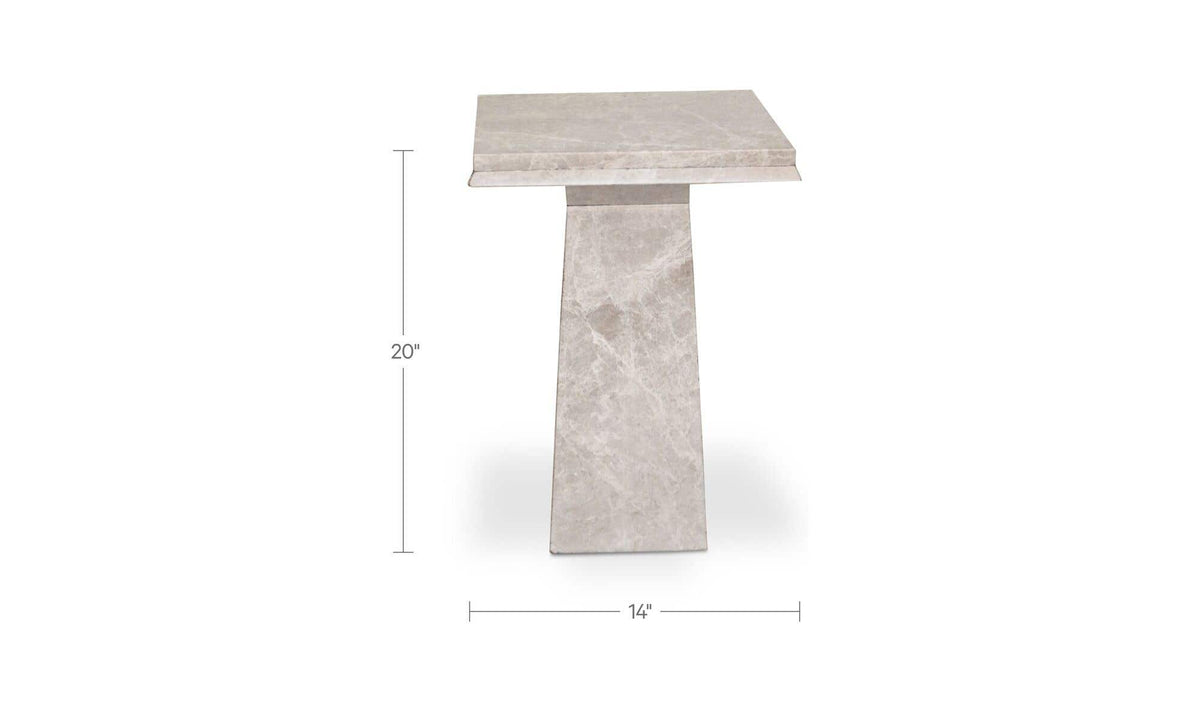 Nella Grey Marble Side Table - Ornate Home