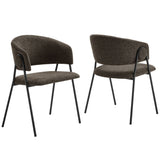 Nella Java/Black Upholstered Heathered Chenille Dining Chairs (Set of 2) - Ornate Home