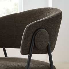 Nella Java/Black Upholstered Heathered Chenille Dining Chairs (Set of 2) - Ornate Home
