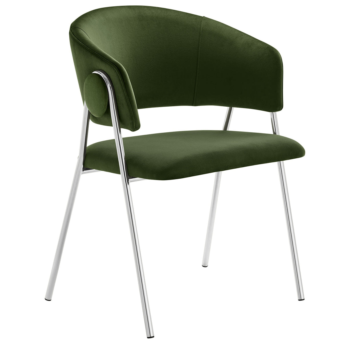 Nella Moss Green/Silver Upholstered Performance Velvet Dining Chair (Set of 2) - Ornate Home