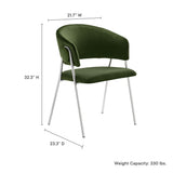 Nella Moss Green/Silver Upholstered Performance Velvet Dining Chair (Set of 2) - Ornate Home
