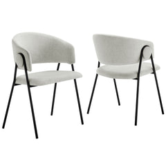 Nella Newsprint/Black Upholstered Heathered Chenille Dining Chairs (Set of 2) - Ornate Home