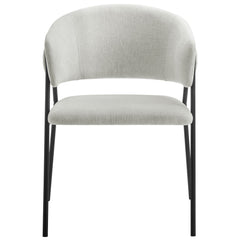 Nella Newsprint/Black Upholstered Heathered Chenille Dining Chairs (Set of 2) - Ornate Home