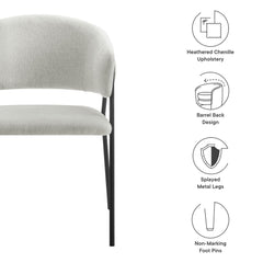 Nella Newsprint/Black Upholstered Heathered Chenille Dining Chairs (Set of 2) - Ornate Home