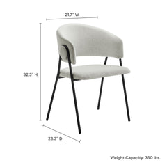 Nella Newsprint/Black Upholstered Heathered Chenille Dining Chairs (Set of 2) - Ornate Home