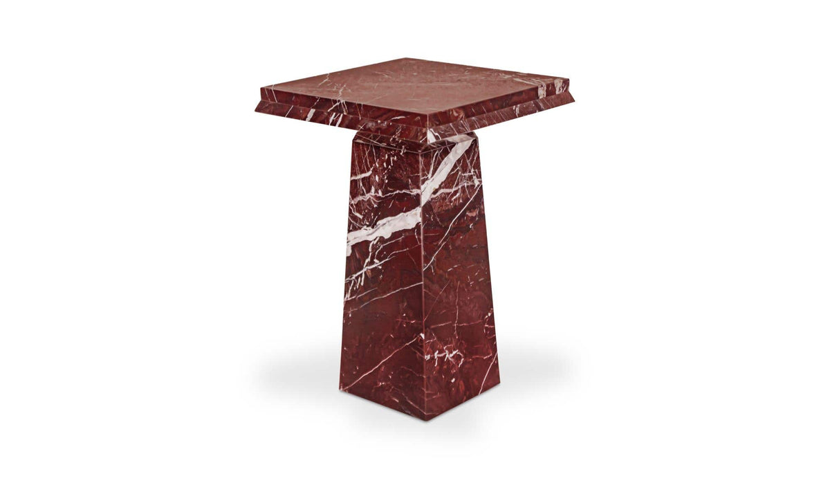 Nella Rosso Levante Marble Side Table - Ornate Home