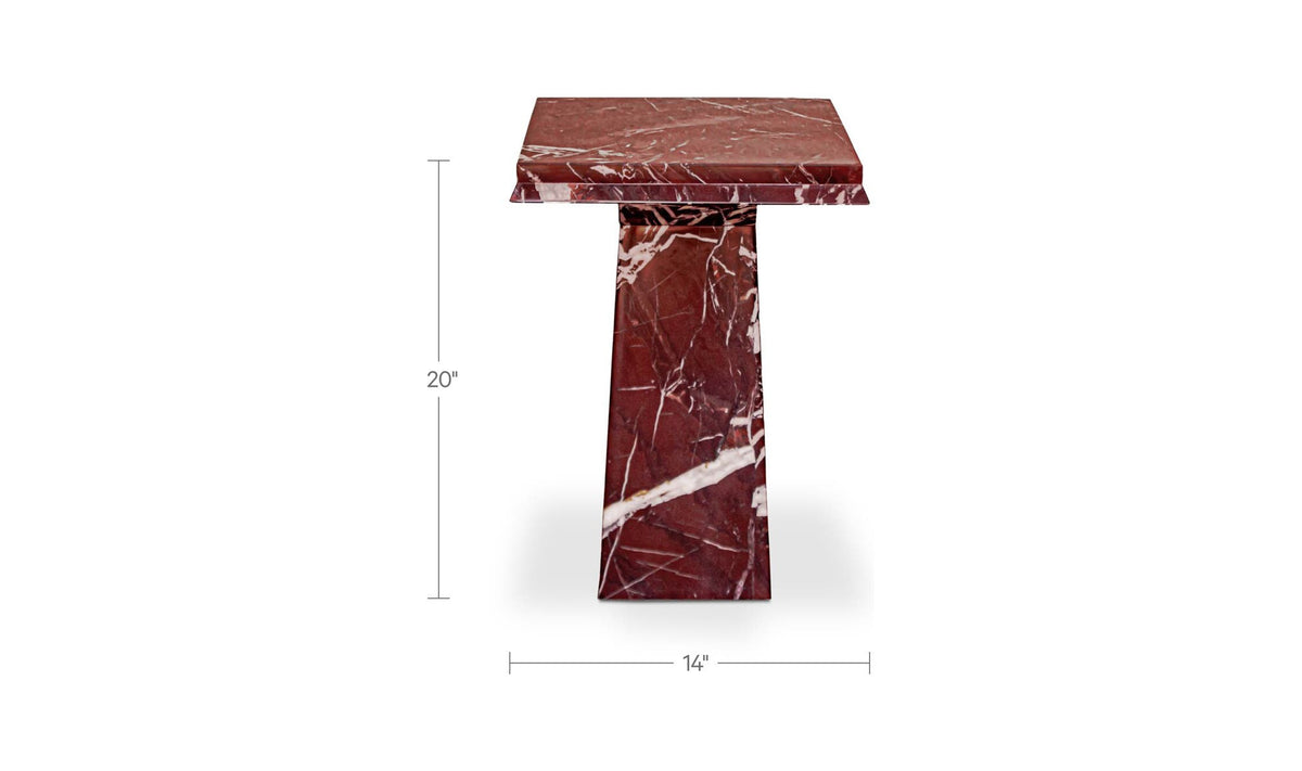 Nella Rosso Levante Marble Side Table - Ornate Home
