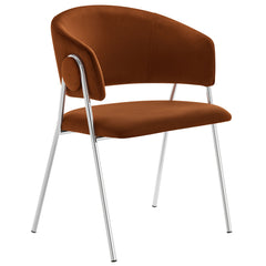 Nella Rust/Silver Upholstered Performance Velvet Dining Chair (Set of 2) - Ornate Home