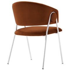 Nella Rust/Silver Upholstered Performance Velvet Dining Chair (Set of 2) - Ornate Home