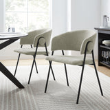 Nella Taupe/Black Upholstered Heathered Chenille Dining Chairs (Set of 2) - Ornate Home