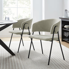 Nella Taupe/Black Upholstered Heathered Chenille Dining Chairs (Set of 2) - Ornate Home