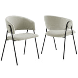 Nella Taupe/Black Upholstered Heathered Chenille Dining Chairs (Set of 2) - Ornate Home