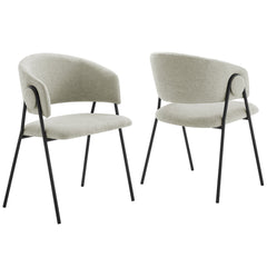 Nella Taupe/Black Upholstered Heathered Chenille Dining Chairs (Set of 2) - Ornate Home