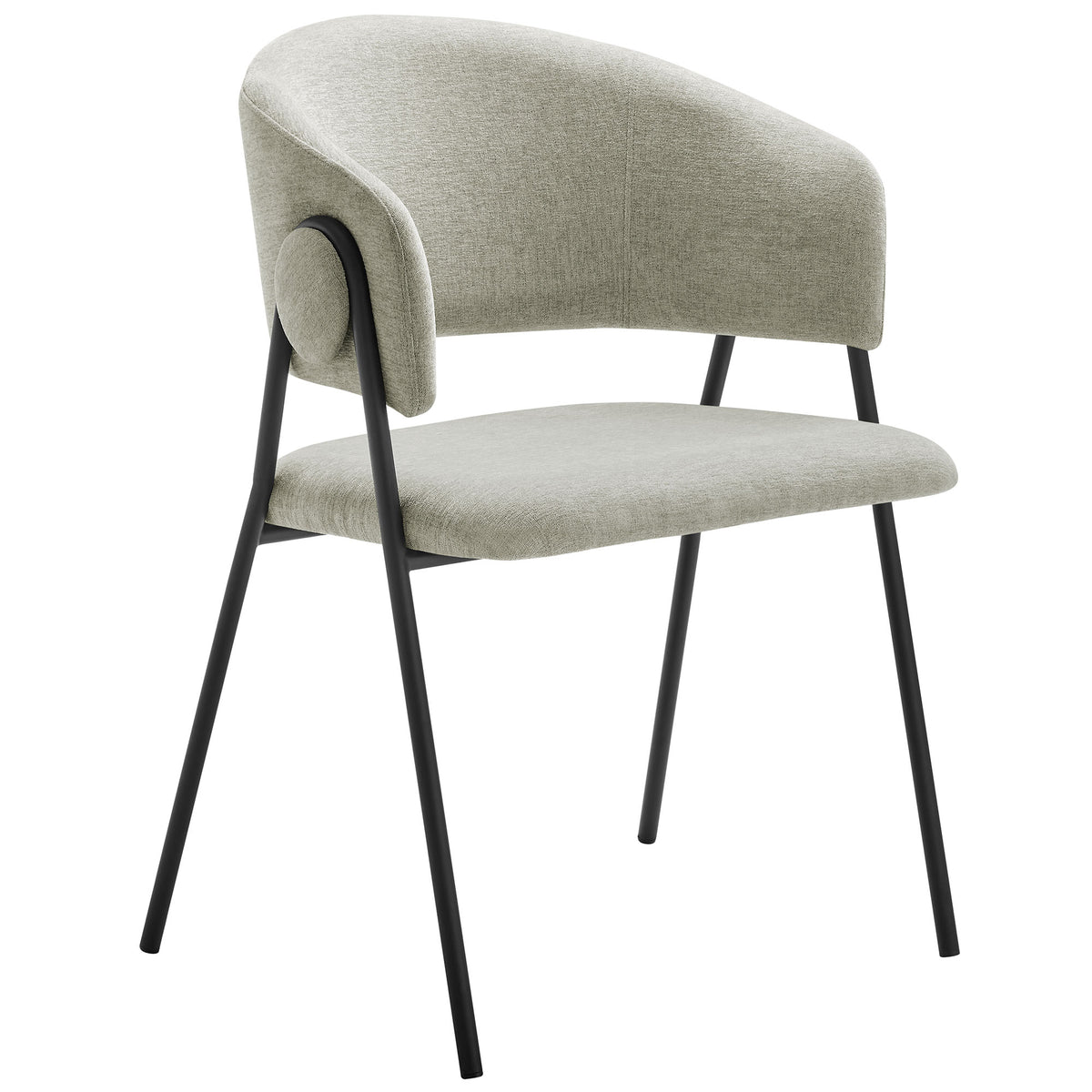 Nella Taupe/Black Upholstered Heathered Chenille Dining Chairs (Set of 2) - Ornate Home