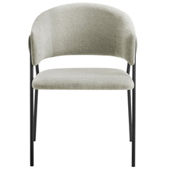 Nella Taupe/Black Upholstered Heathered Chenille Dining Chairs (Set of 2) - Ornate Home