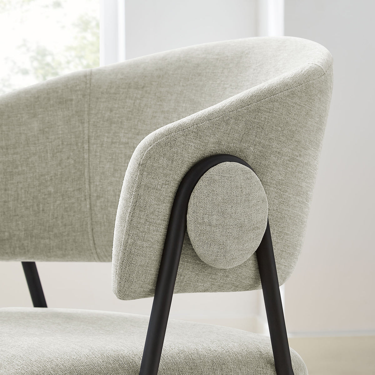 Nella Taupe/Black Upholstered Heathered Chenille Dining Chairs (Set of 2) - Ornate Home