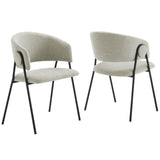 Nella Taupe/Black Upholstered Heathered Chenille Dining Chairs (Set of 2) - Ornate Home
