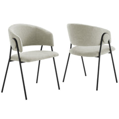 Nella Taupe/Black Upholstered Heathered Chenille Dining Chairs (Set of 2) - Ornate Home