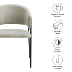 Nella Taupe/Black Upholstered Heathered Chenille Dining Chairs (Set of 2) - Ornate Home