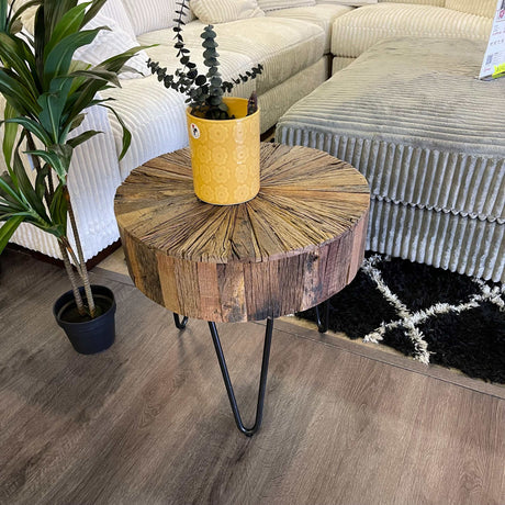 Nelly Natural Reclaimed Wood End Table - Ornate Home