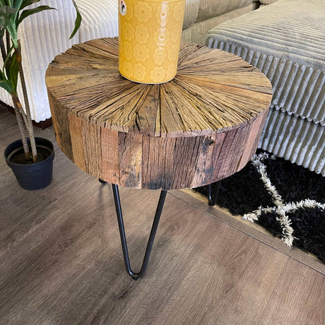 Nelly Natural Reclaimed Wood End Table - Ornate Home
