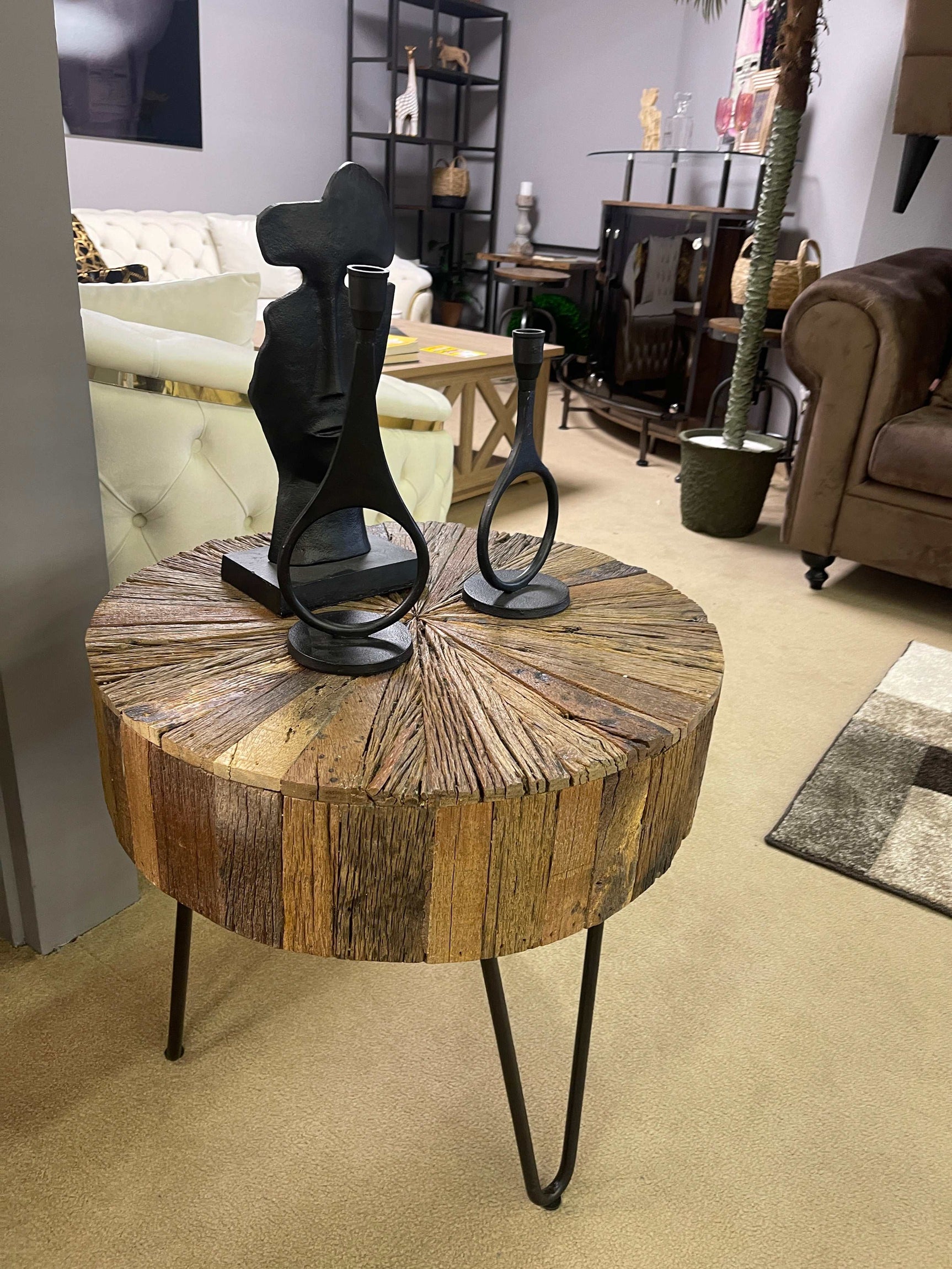 Nelly Natural Reclaimed Wood End Table - Ornate Home