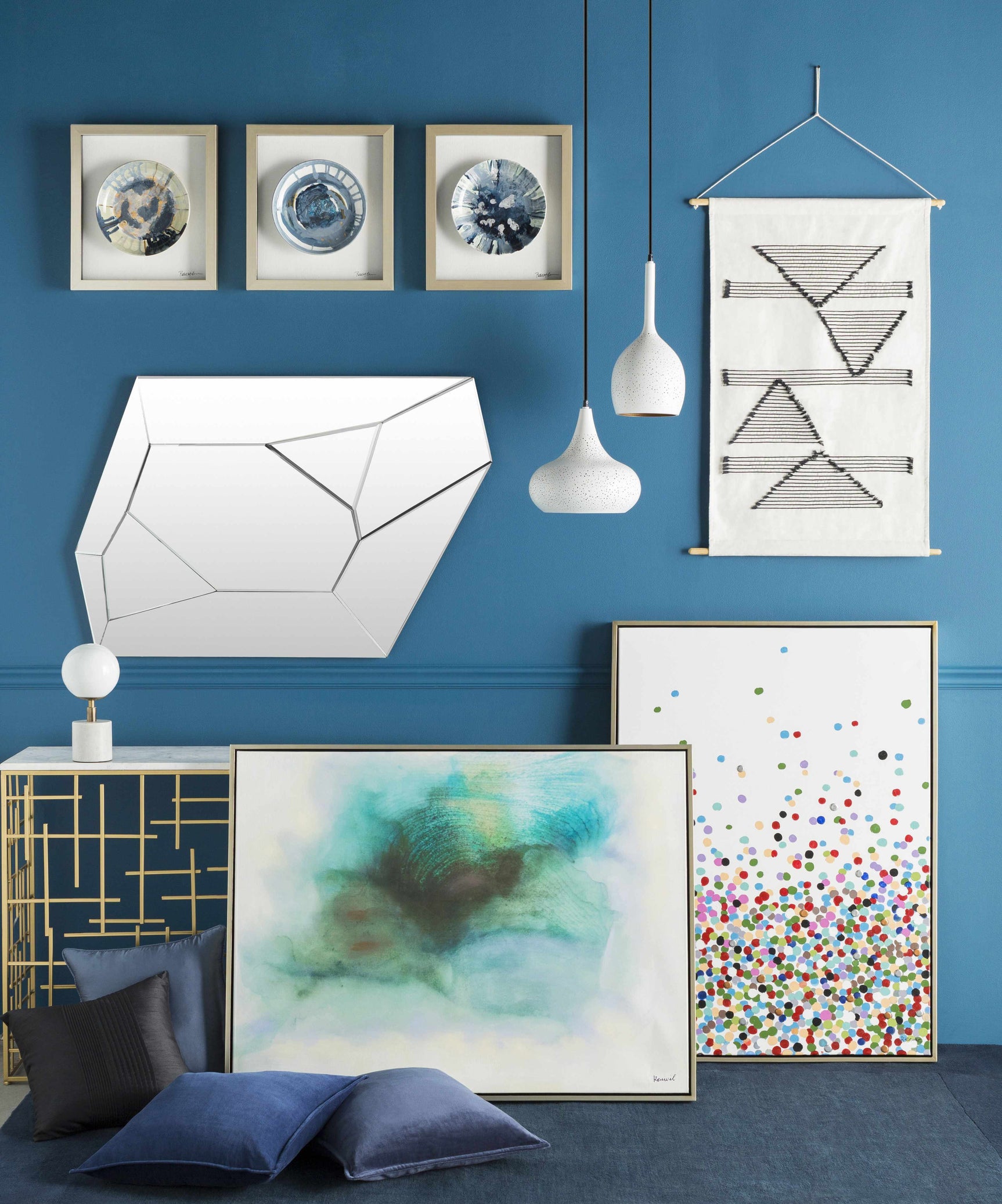 Nelse Multicolor Polka Dot Pattern Wall Art - Clearance - Ornate Home