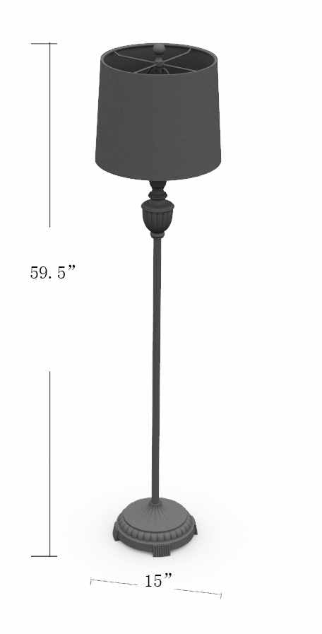 Nelspruit Gray Resin Floor Lamp - Ornate Home
