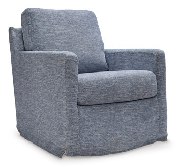 Nenana Next-Gen Nuvella Denim Swivel Glider Accent Chair (Online Special Price) - Ornate Home