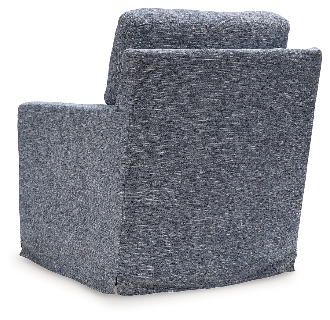 Nenana Next-Gen Nuvella Denim Swivel Glider Accent Chair (Online Special Price) - Ornate Home