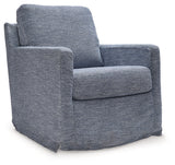 Nenana Next-Gen Nuvella Denim Swivel Glider Accent Chair (Online Special Price) - Ornate Home