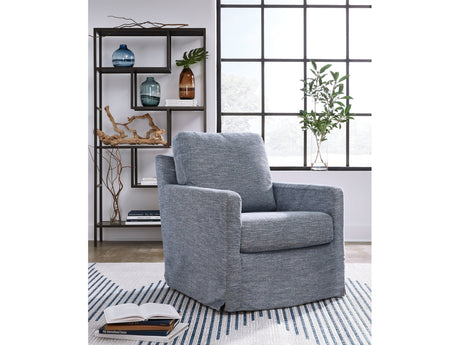 Nenana Next-Gen Nuvella Denim Swivel Glider Accent Chair - Ornate Home