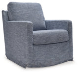 Nenana Next-Gen Nuvella Denim Swivel Glider Accent Chair - Ornate Home