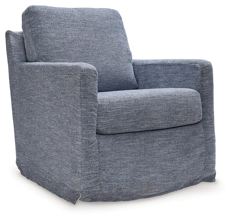 Nenana Next-Gen Nuvella Denim Swivel Glider Accent Chair - Ornate Home