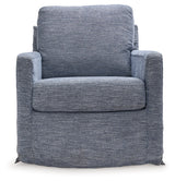 Nenana Next-Gen Nuvella Denim Swivel Glider Accent Chair - Ornate Home