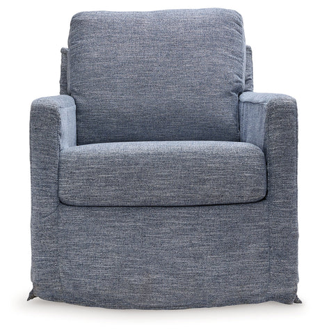 Nenana Next-Gen Nuvella Denim Swivel Glider Accent Chair - Ornate Home