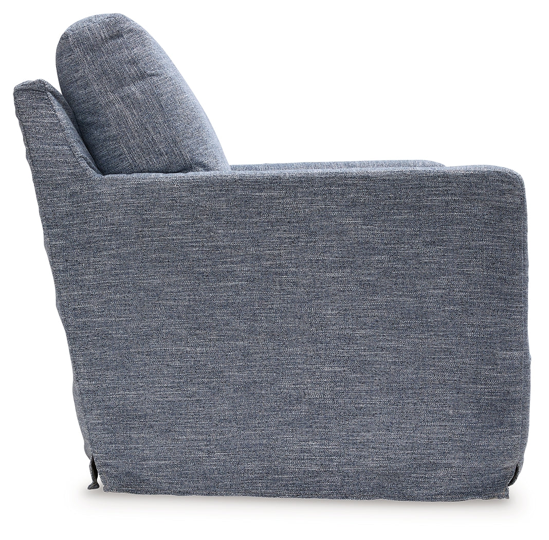 Nenana Next-Gen Nuvella Denim Swivel Glider Accent Chair - Ornate Home