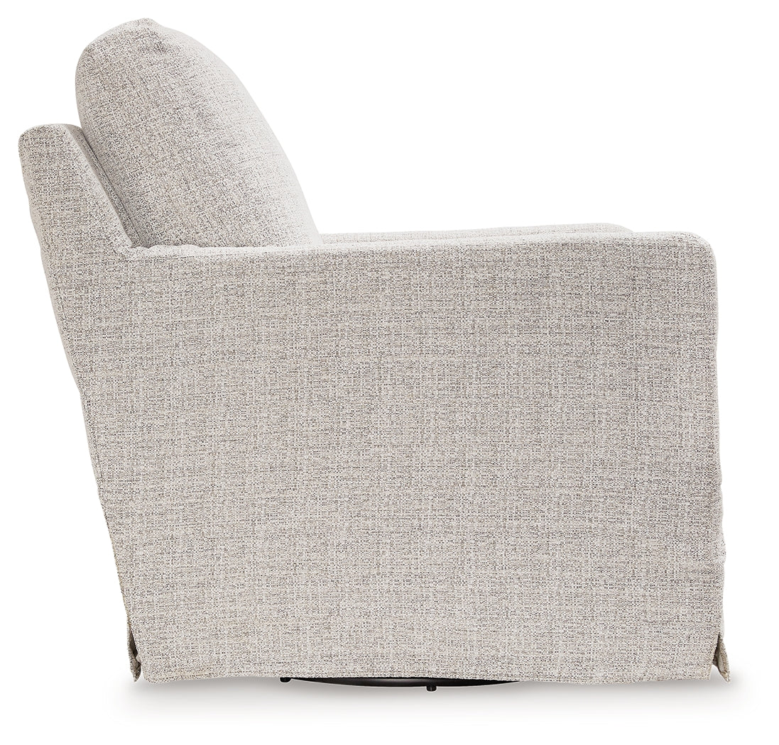 Nenana Next-Gen Nuvella Stone Swivel Glider Accent Chair (Online Special Price) - Ornate Home