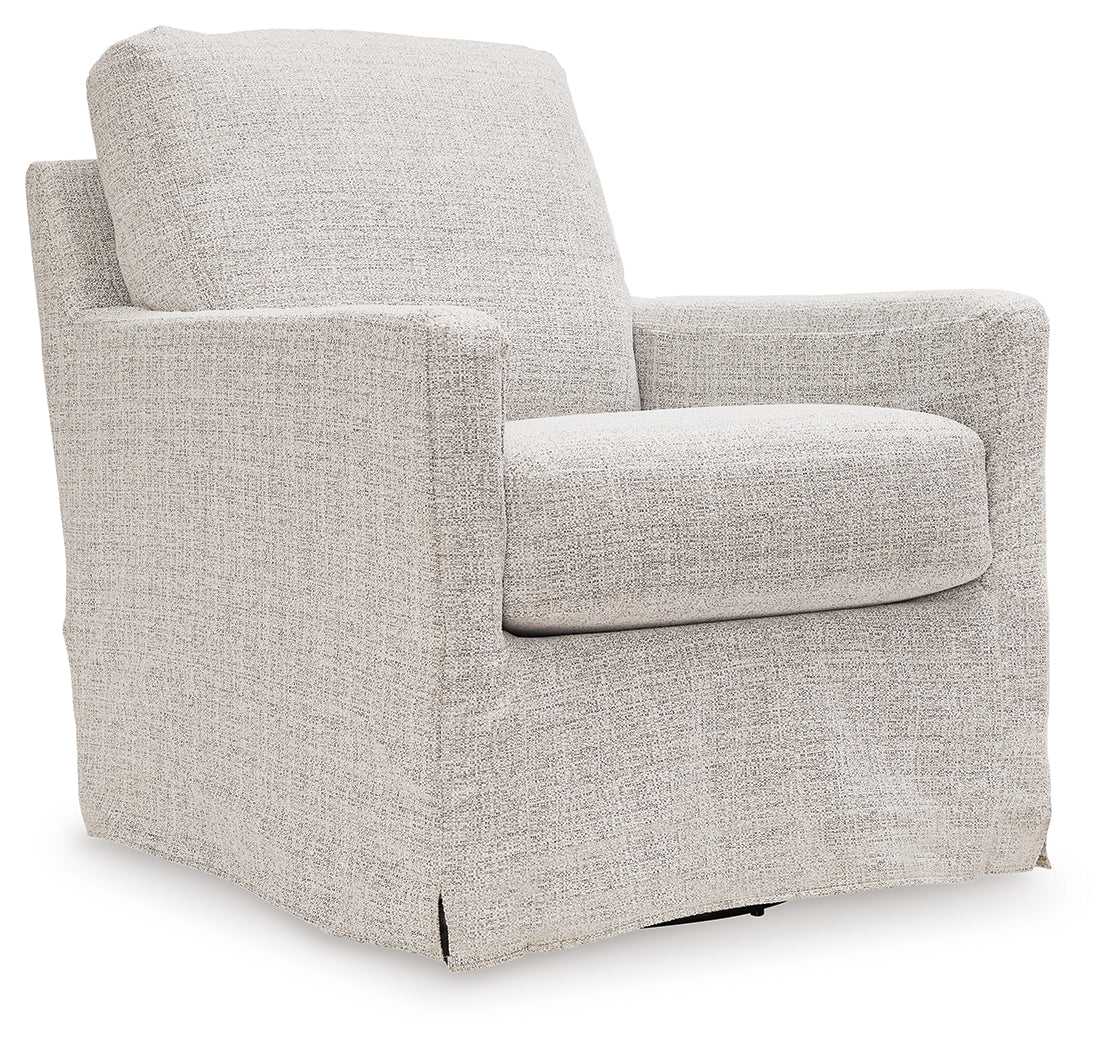 Nenana Next-Gen Nuvella Stone Swivel Glider Accent Chair - Ornate Home