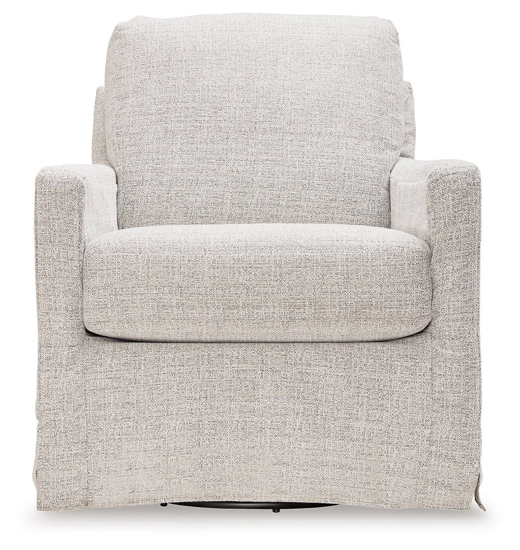 Nenana Next-Gen Nuvella Stone Swivel Glider Accent Chair - Ornate Home