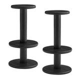 Neo Black 15 Inch Round Indoor - Outdoor Patio Wood Bar Stools - Ornate Home