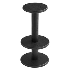 Neo Black 15 Inch Round Indoor - Outdoor Patio Wood Bar Stools - Ornate Home