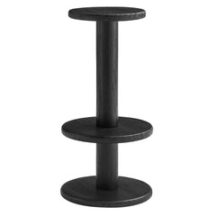 Neo Black 15 Inch Round Indoor - Outdoor Patio Wood Bar Stools - Ornate Home