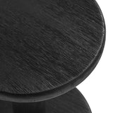Neo Black 15 Inch Round Indoor - Outdoor Patio Wood Bar Stools - Ornate Home