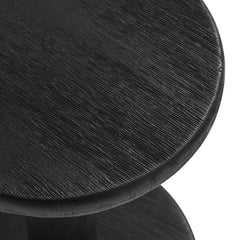 Neo Black 15 Inch Round Indoor - Outdoor Patio Wood Bar Stools - Ornate Home