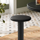 Neo Black 15 Inch Round Indoor - Outdoor Patio Wood Bar Stools - Ornate Home