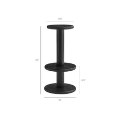 Neo Black 15 Inch Round Indoor - Outdoor Patio Wood Bar Stools - Ornate Home