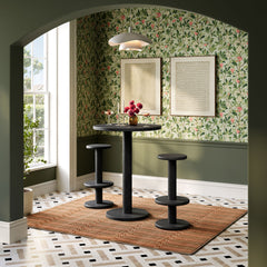 Neo Black 3-Piece Round Indoor - Outdoor Patio Wood Bar Table And Stool Set - Ornate Home
